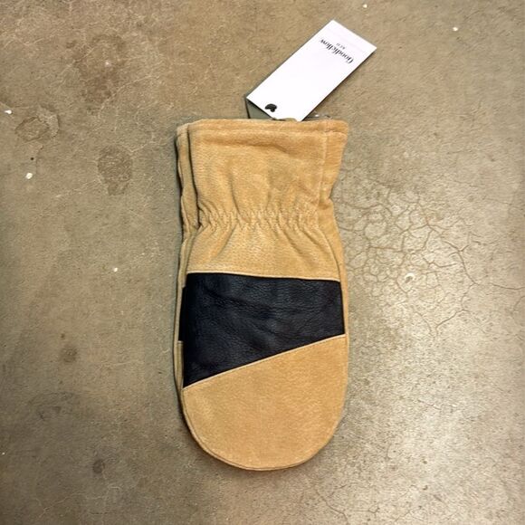 NWT Men's Mixed Leather Dress Pig Suede Mittens - Goodfellow & Co Tan D4 - Picture 4 of 5